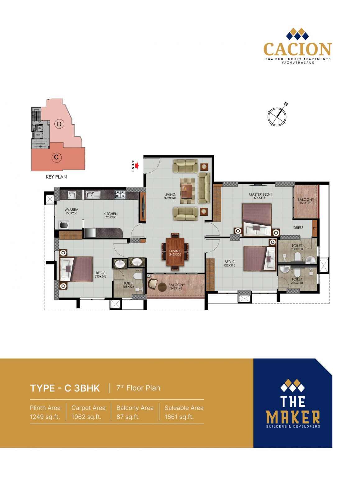 TYPE - C 3BHK