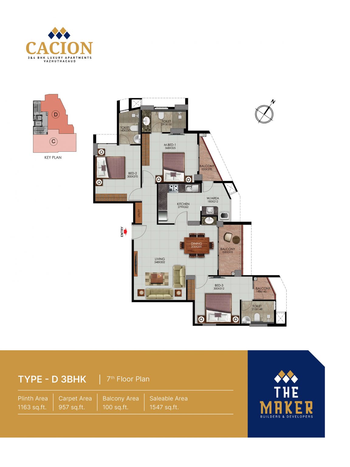 TYPE - D 3BHK