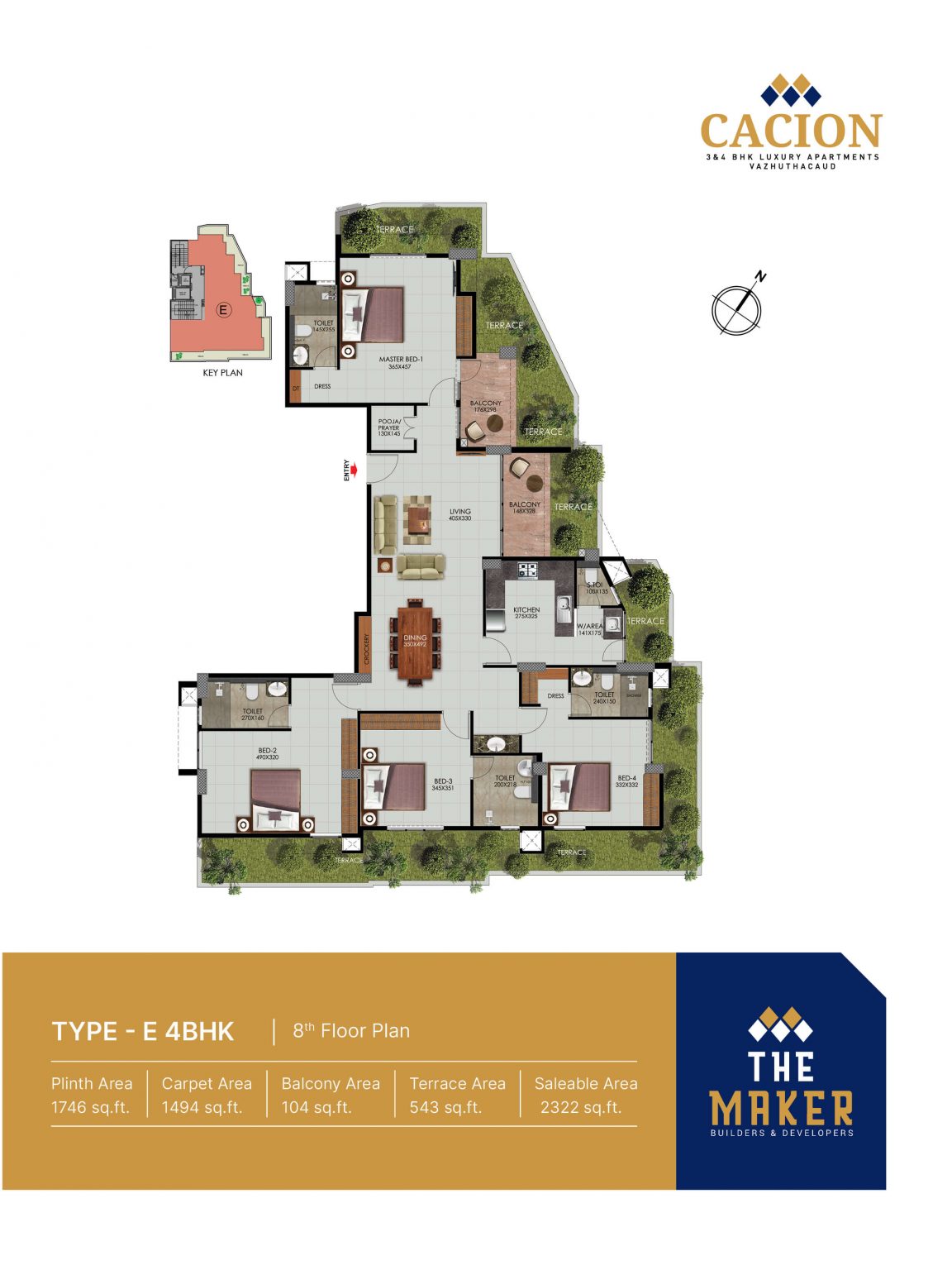 TYPE - E 4BHK