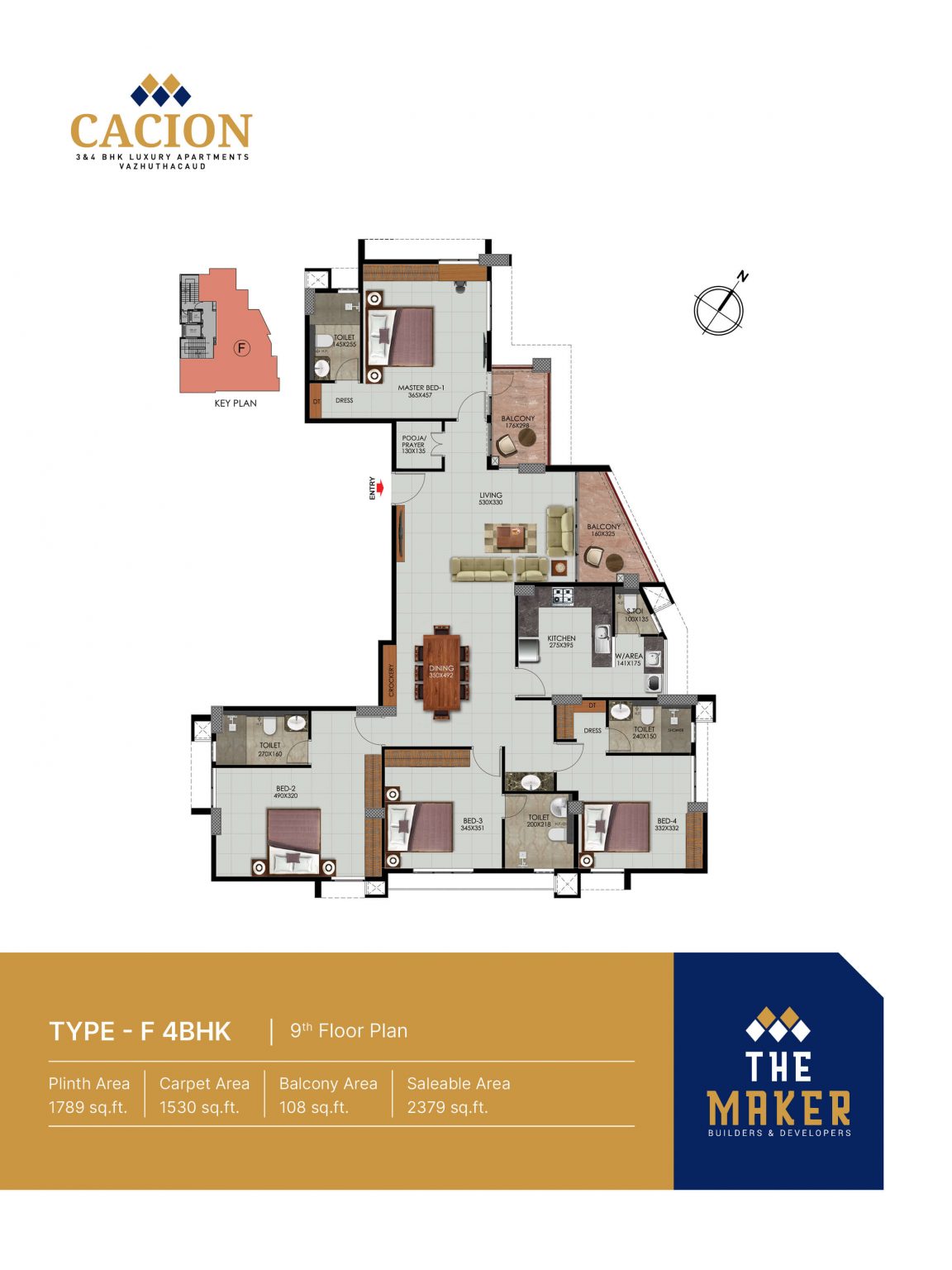 TYPE - F 4BHK